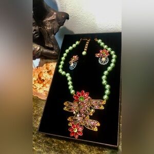 Heidi Daus Multicolor Dragonfly Necklace Set